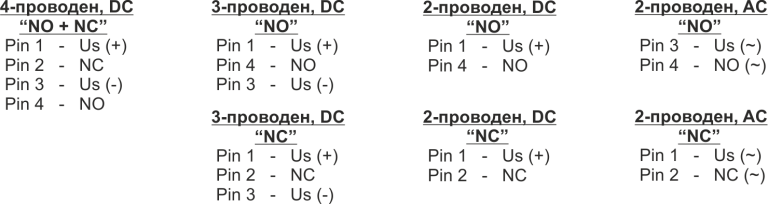 Схеми на свързване на конектор М12