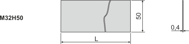 Габаритни размери на рефлекторна лента M32H50