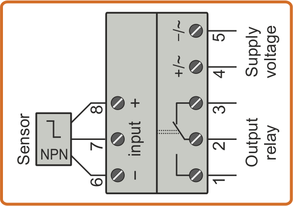 Scheme of connection of 3-wire sensor to timer TAS2-30S