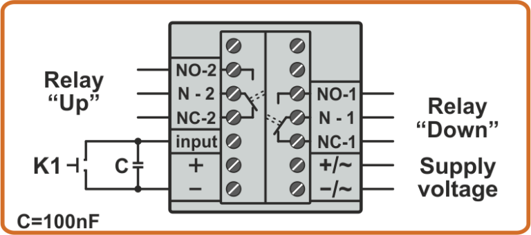 Wiring diagram of switch K1 to the input of the CMD6-2W rev-counter