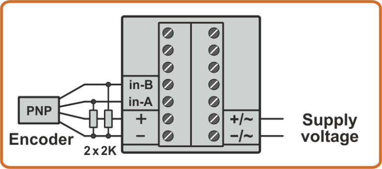 Scheme of connection of PNP encoder to controller