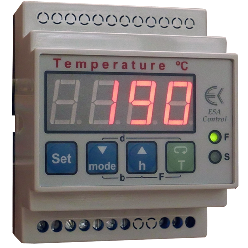 Temperature controller for DIN-rail